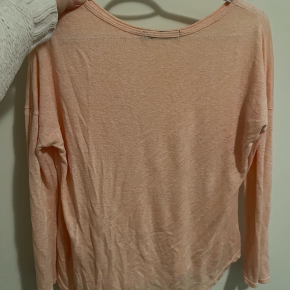 ! 2 for 20 ! Pink and Coral Long Sleeve T shirt Sweater Slightly See Through - Picture 6 of 7